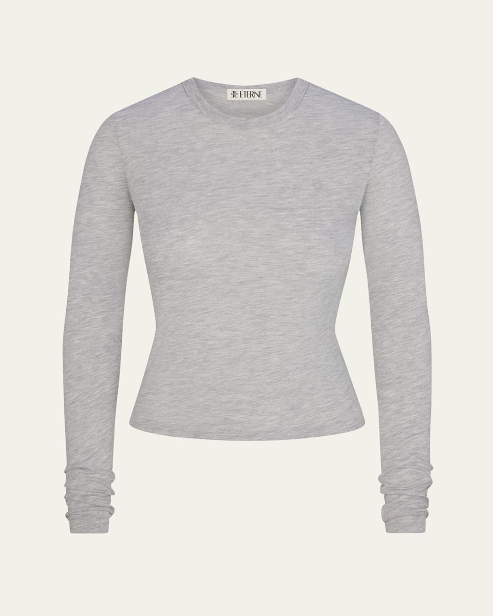 Fitted Crewneck Long-Sleeve T-Shirt